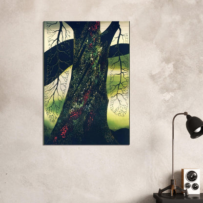Oak Tree - Eyvind Earle Brushed Aluminum Print - 70x100 cm / 28x40 inches | Eyvind Earle Aluminum Print | Eyvind Earle Prints