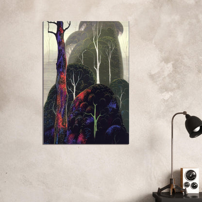 Early Autumn - Eyvind Earle Brushed Aluminum Print - 70x100 cm / 28x40 inches | Eyvind Earle Aluminum Print | Eyvind Earle Prints