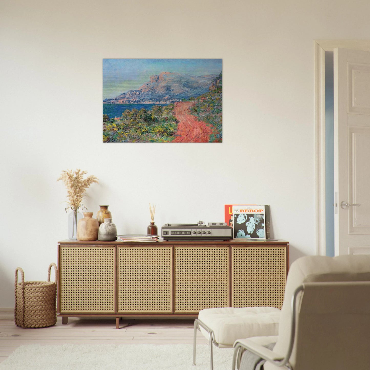 The Red Road near Menton - claude monet Brushed Aluminum Print - 70x100 cm / 28x40 inches | claude monet Aluminum Print | claude monet Prints