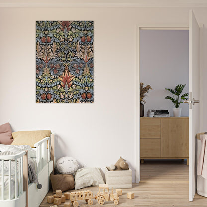 SNAKESHEAD PRINTED TEXTILE 1876 - William Morris Brushed Aluminum Print - 70x100 cm / 28x40 inches | William Morris Aluminum Print | William Morris Prints
