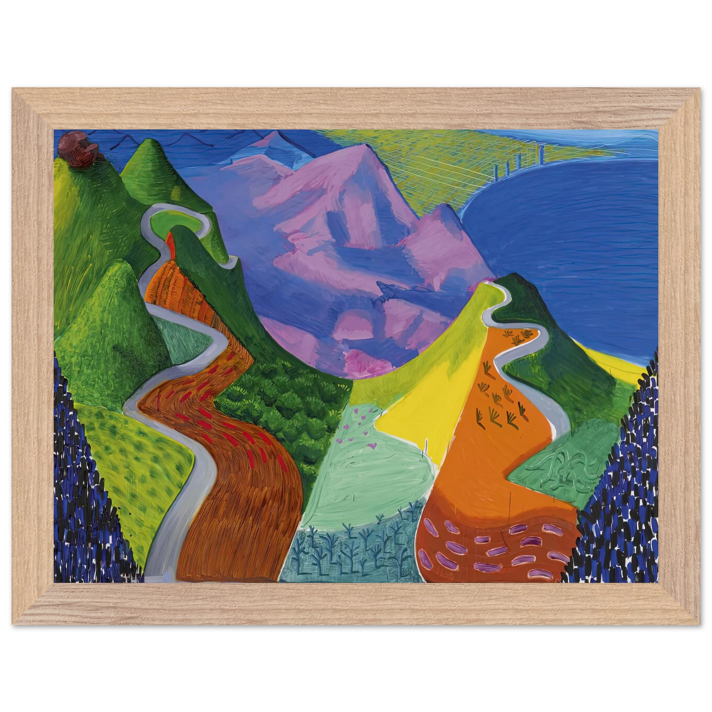 David Hockney - David Hockney Wall art - 21x29.7 cm / 8x12" - Premium Wooden Framed Poster With Fine Art Paper-canvas - Black frame