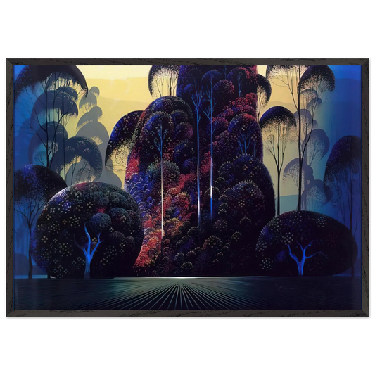 Mendocino - Eyvind Earle 70x100 cm / 28x40 inches Framed Art Print – Black Wooden Frame