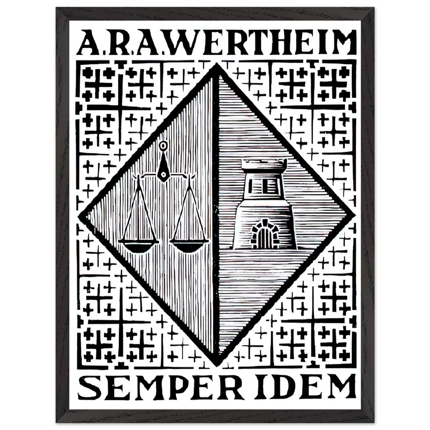 MC Escher - BOOKPLATE A R A WERTHEIM Wall Art - 60x80 cm / 24x32 inches - Fine Art Poster-canvas - -