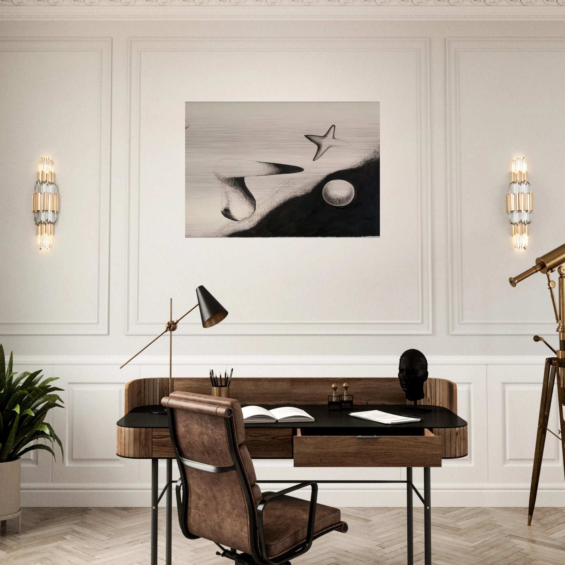 UNTITLED 1932 1 - Alexander Calder Brushed Aluminum Print - 70x100 cm / 28x40 inches | Alexander Calder Aluminum Print | Alexander Calder Prints