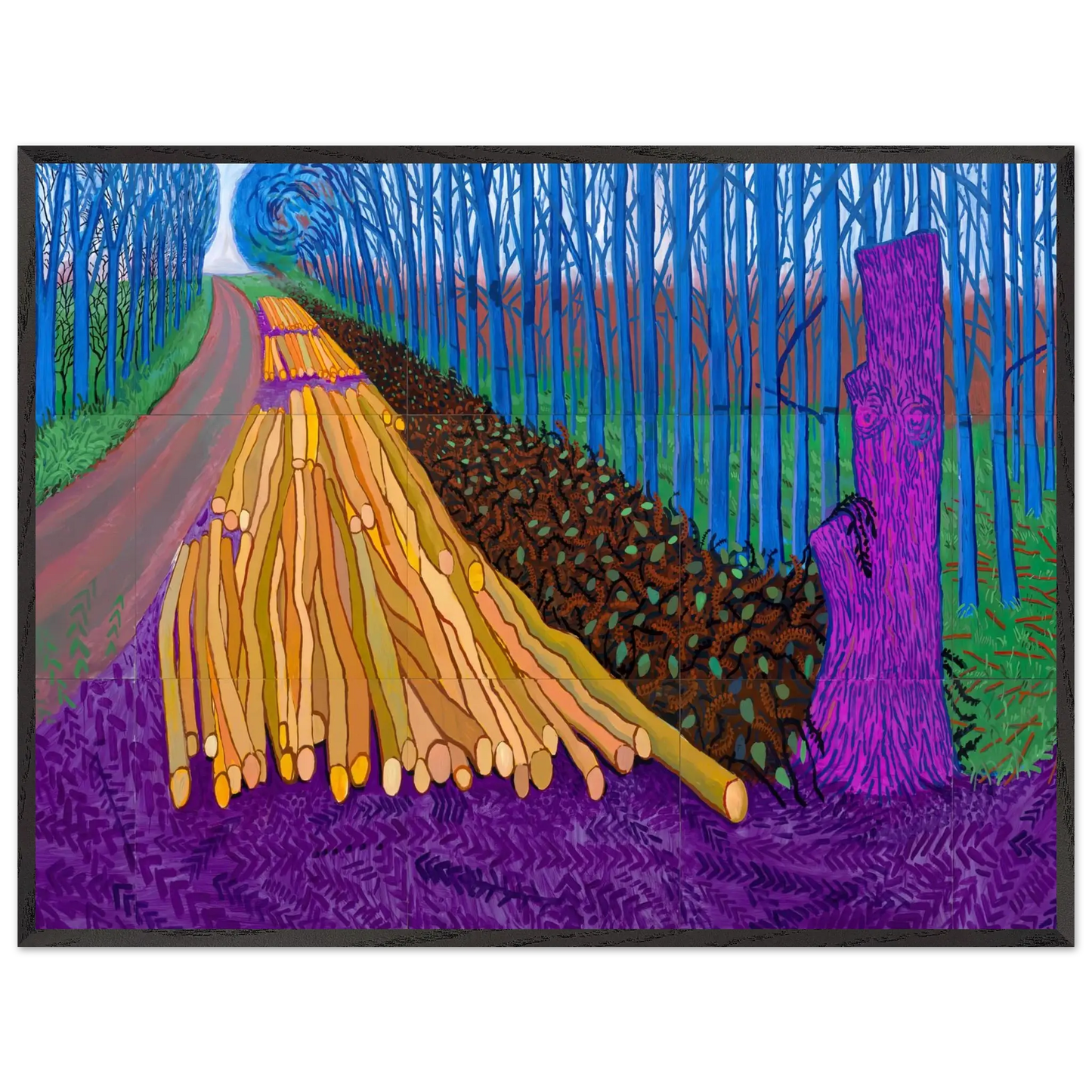 David Hockney - David Hockney Wall art - 27x35 cm / 11x14 Inches - Premium Wooden Framed Poster With Fine Art Paper - Black frame