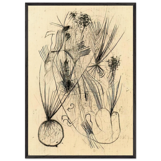 Planta tuberosa - Surrealism - Wols 70x100 cm / 28x40 inches Framed Art Print – Black Wooden Frame