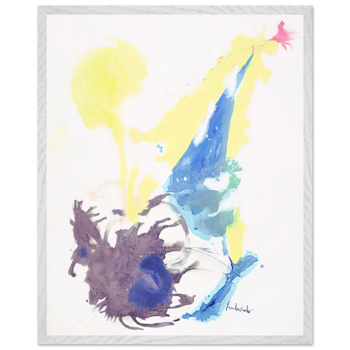 Helen Frankenthaler - Moving Day - 1961 Wall art - 15x20 cm / 6x8 inches - Premium Wooden Framed Poster With Fine Art Paper-canvas - White frame