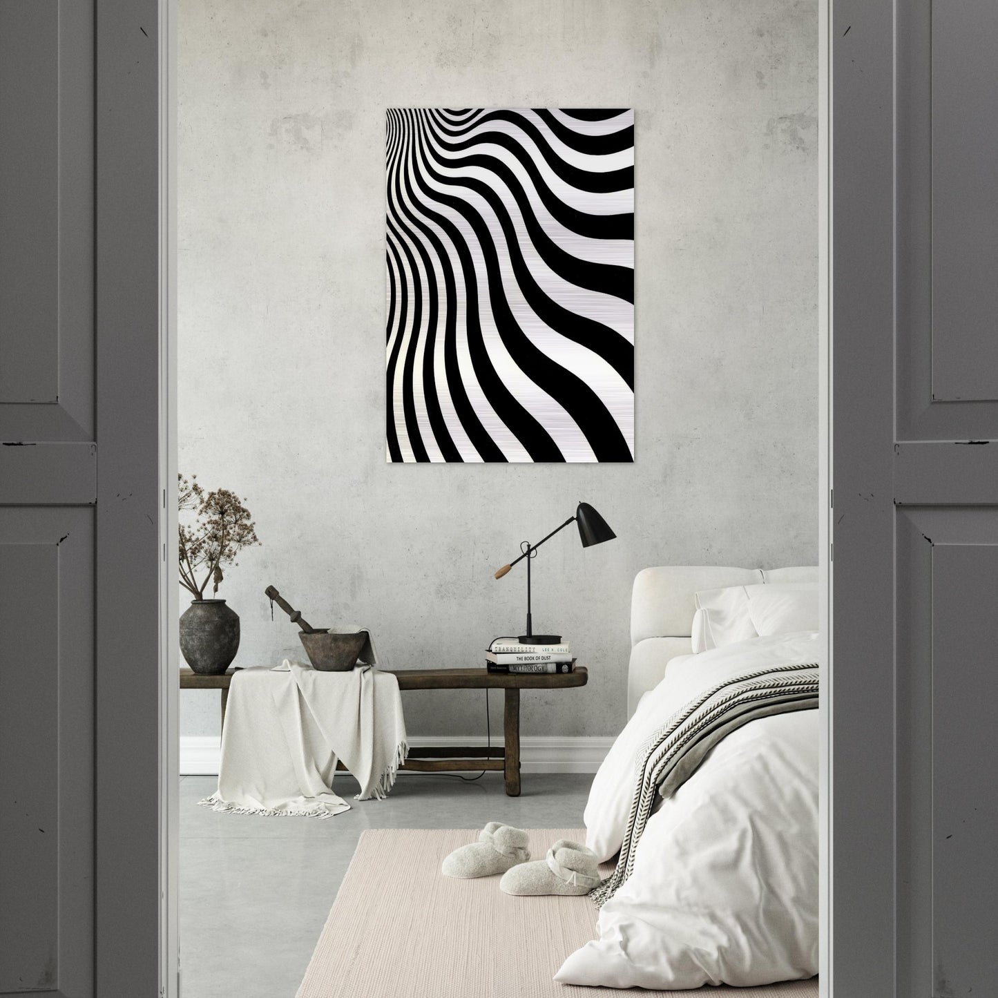INTAKE 1964 - Bridget Riley Brushed Aluminum Print - 70x100 cm / 28x40 inches | Bridget Riley Aluminum Print | Bridget Riley Prints