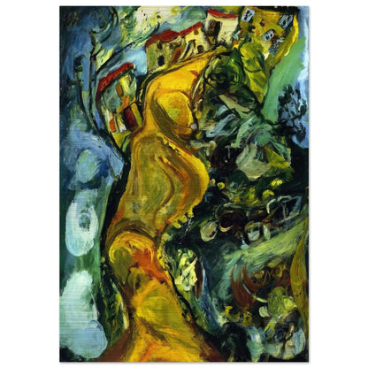 STREET AT CAGNES 1923 - Chaim Soutine Brushed Aluminum Print - 70x100 cm / 28x40 inches | Chaim Soutine Aluminum Print | Chaim Soutine Prints