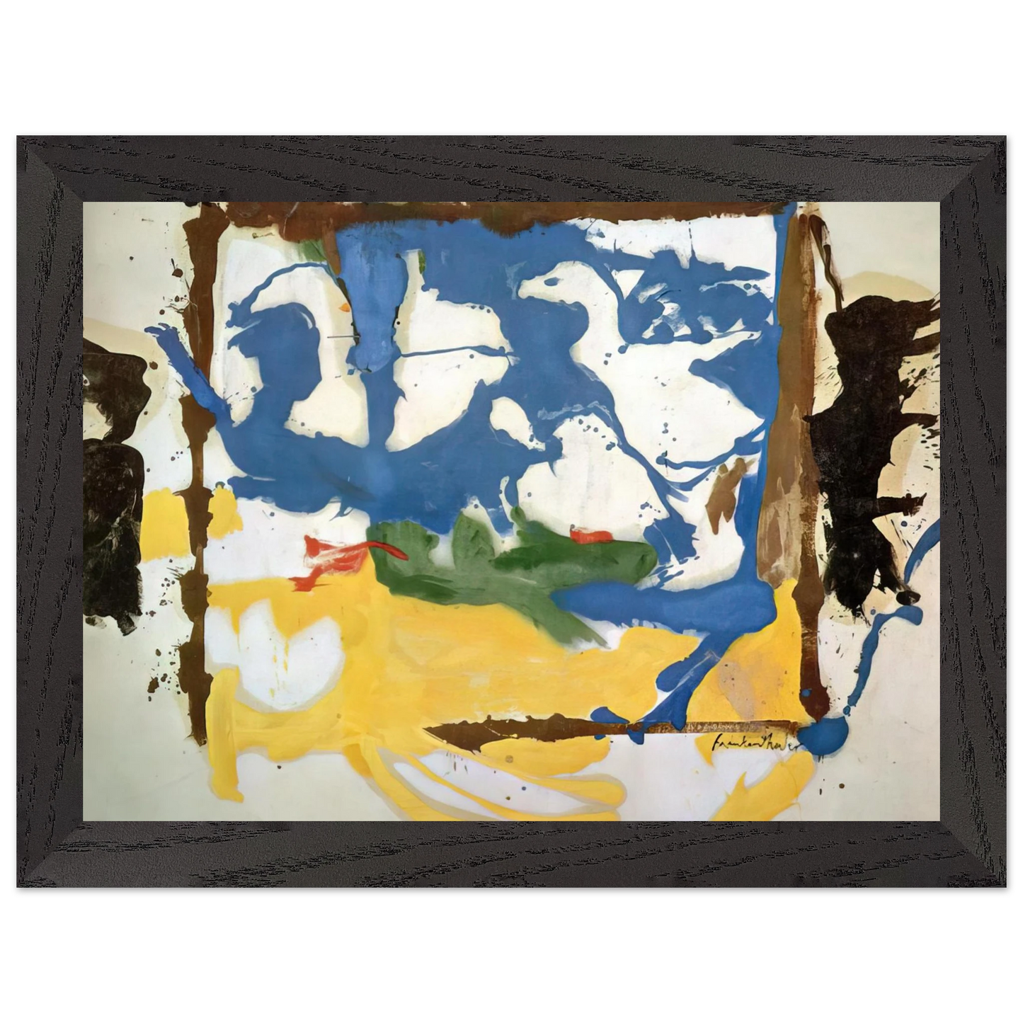 Helen Frankenthaler - Swan Lake #2 - 1961 Wall art - 13x18 cm / 5x7 inches - Premium Wooden Framed Poster With Fine Art Paper-canvas - White frame