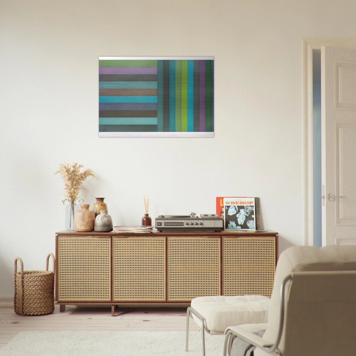 Horizontal Colour Bands and Vertical Colour Bands I - Sol LeWitt Brushed Aluminum Print - 70x100 cm / 28x40 inches | Sol LeWitt Aluminum Print | Sol LeWitt Prints