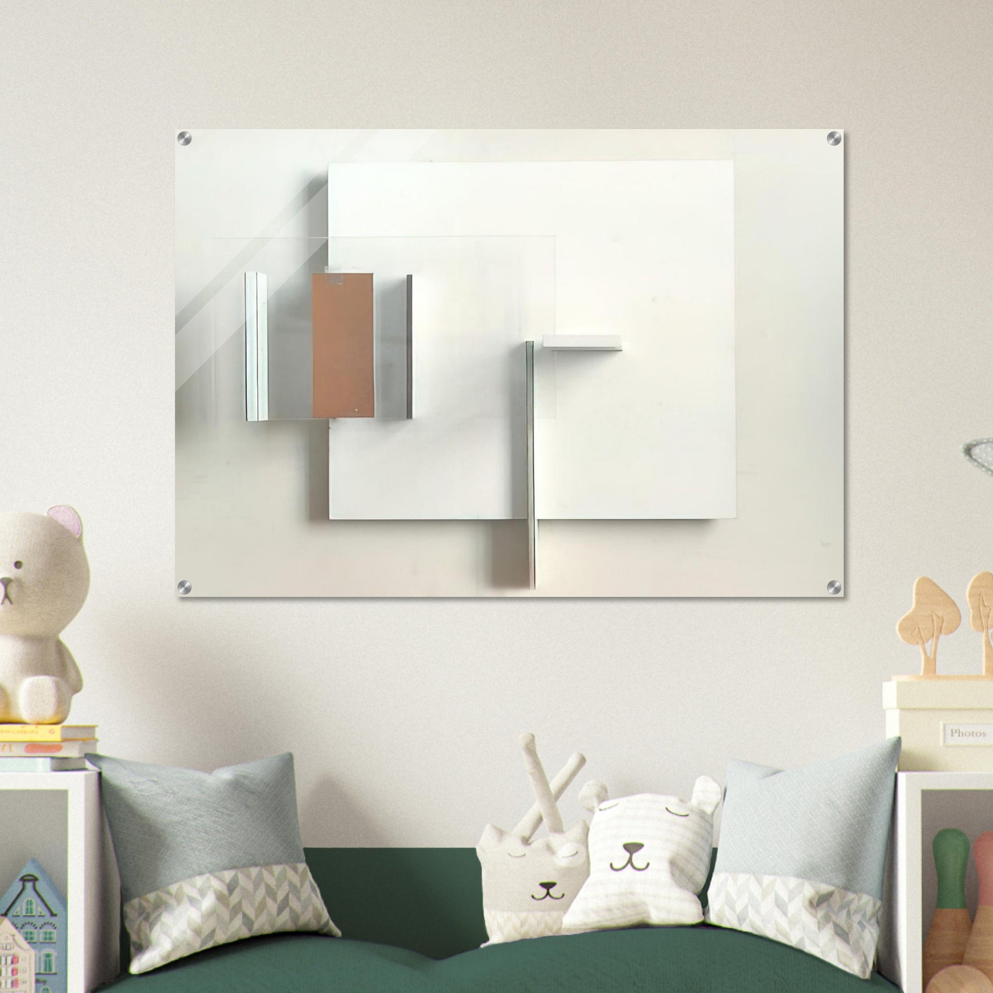 ABSTRACT IN WHITE BLACK AND OCHRE 1962 - Victor Pasmore Acrylic Print - 70x100 cm / 28x40″ inches | Victor Pasmore Wall Art | Victor Pasmore Prints