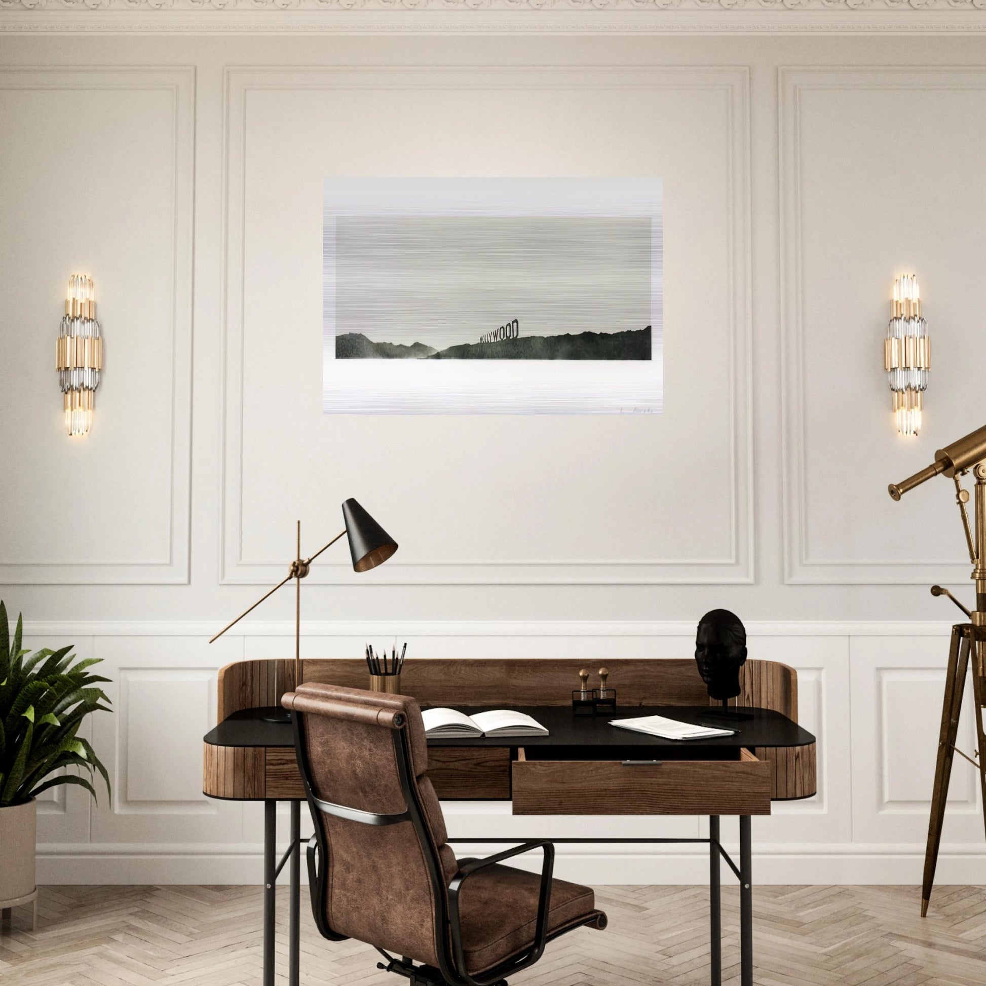 HOLLYWOOD 1969 - Edward Ruscha Brushed Aluminum Print - 70x100 cm / 28x40 inches | Edward Ruscha Aluminum Print | Edward Ruscha Prints