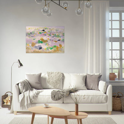 The Blooming Mountain - Abstract Expressionism, Ink and wash painting - Wu Guanzhong Brushed Aluminum Print - 70x100 cm / 28x40 inches | Wu Guanzhong Aluminum Print | Wu Guanzhong Prints