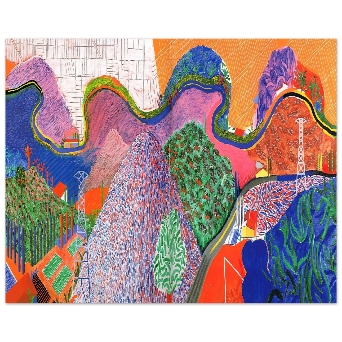 David Hockney - David Hockney Wall art - 45x60 cm / 18x24 inches - Premium Wooden Framed Poster With Fine Art Paper-canvas - Wood frame
