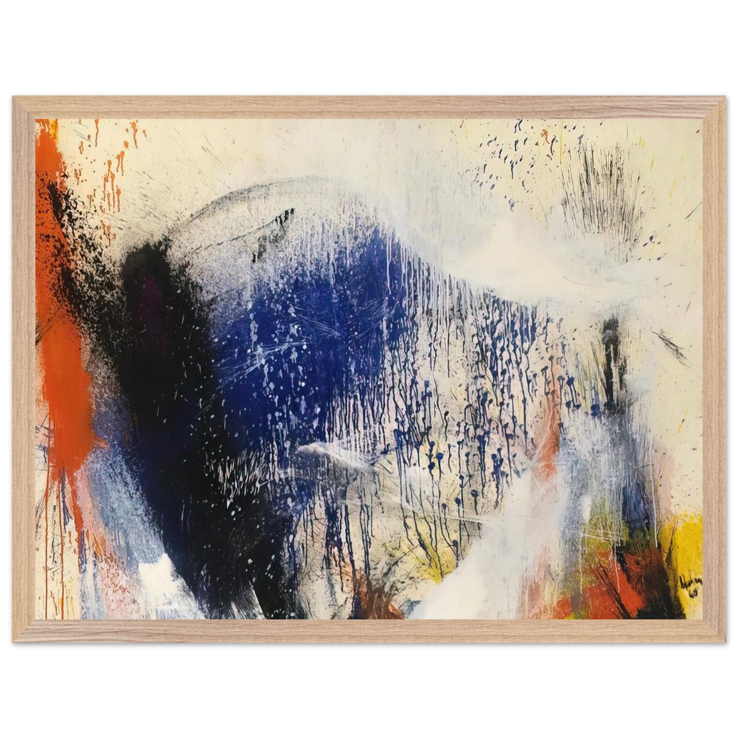 Helen Frankenthaler - Untitled - 1960 Wall art - 27x35 cm / 11x14 inches - Premium Wooden Framed Poster With Fine Art Paper-canvas - Wood frame
