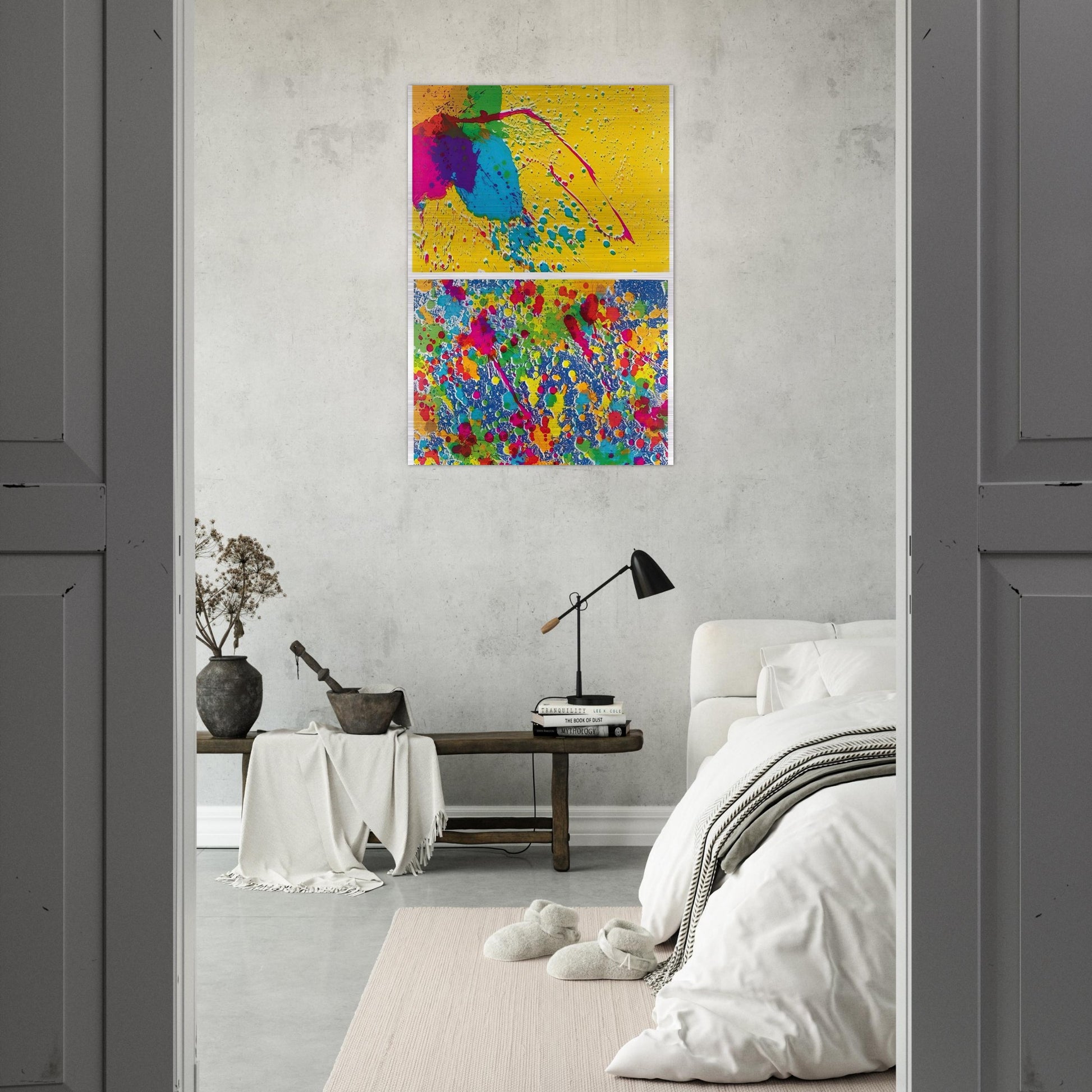 Morning Series - 1974 - Walasse Ting Brushed Aluminum Print - 70x100 cm / 28x40 inches | Walasse Ting Aluminum Print | Walasse Ting Prints