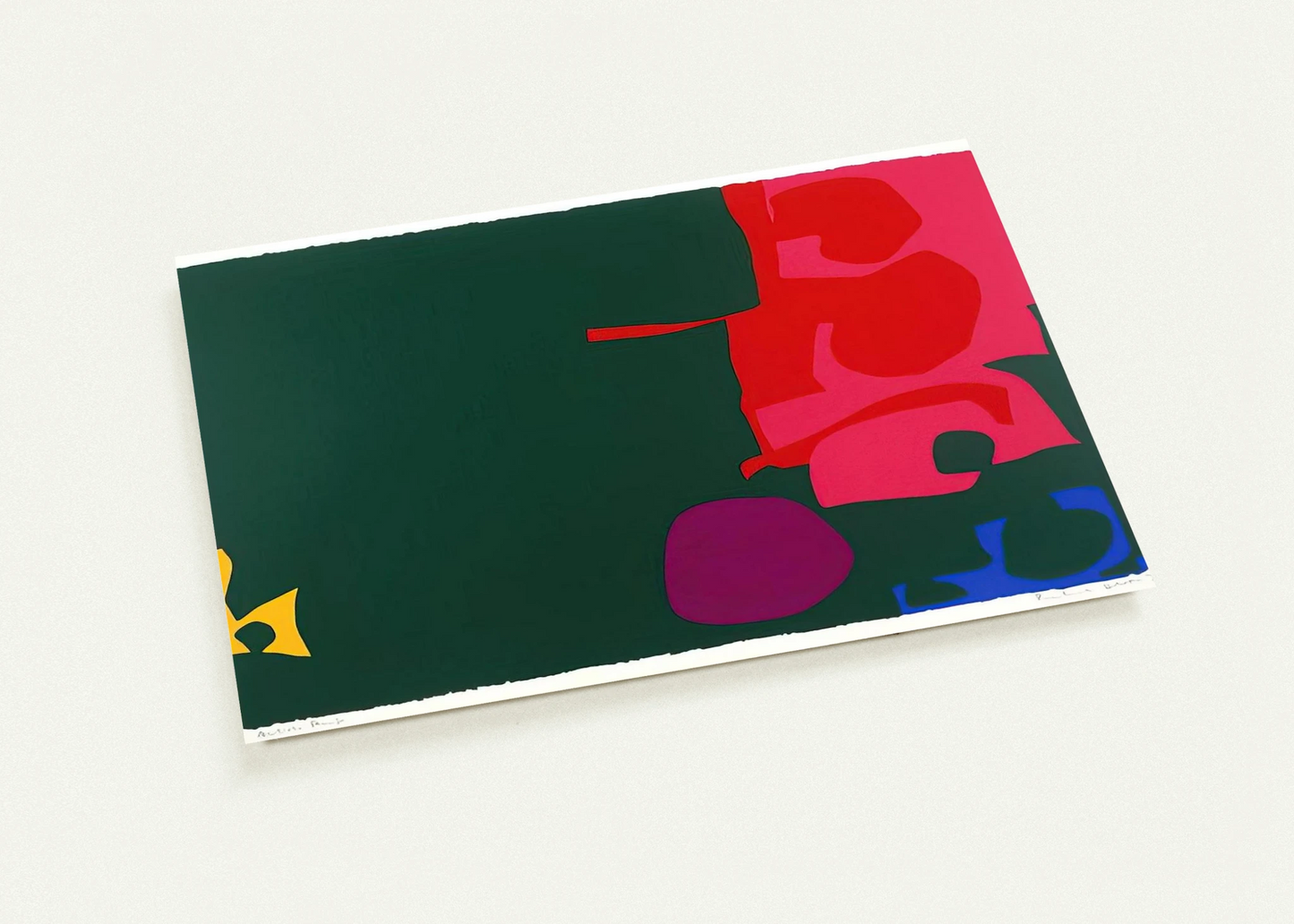 Interlocking Scarlet and Pink in Deep Green - 1970 By Patrick Heron Pack of 10 Post Cards | Patrick Heron Post Cards | A6 (10.5 x 14.8 cm) - 4.1 x 5.8 inches