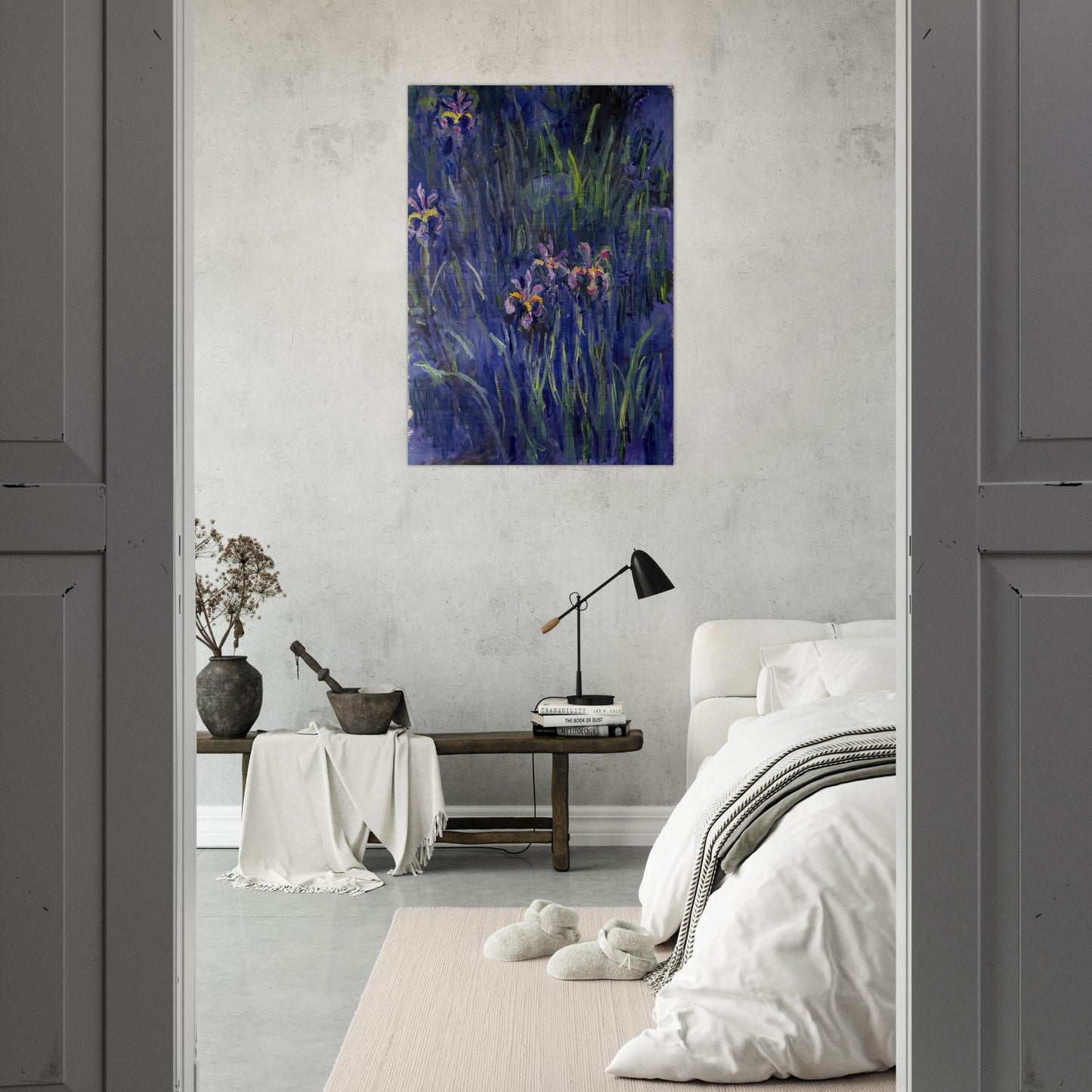 Irises 2 - claude monet Brushed Aluminum Print - 70x100 cm / 28x40 inches | claude monet Aluminum Print | claude monet Prints