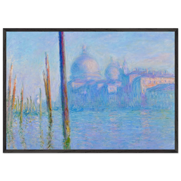 The Grand Canal Venice - claude monet 70x100 cm / 28x40 inches Framed Art Print – Black Wooden Frame