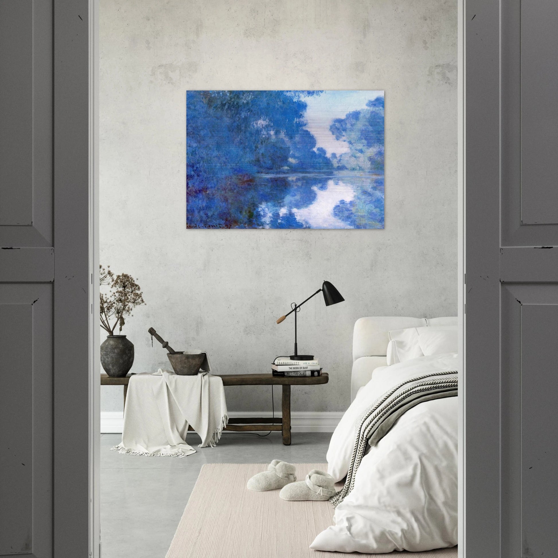 Morning on the Seine - claude monet Brushed Aluminum Print - 70x100 cm / 28x40 inches | claude monet Aluminum Print | claude monet Prints