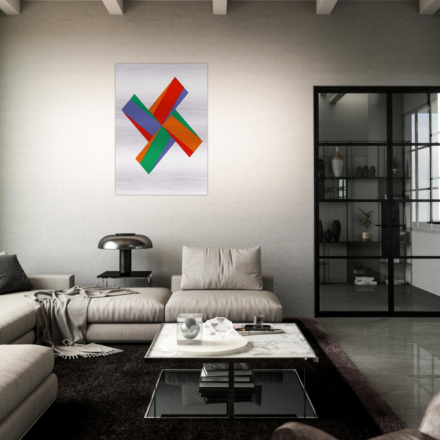 Aus Portfolio Kinderstern - 1989 - Max Bill Brushed Aluminum Print - 70x100 cm / 28x40 inches | Max Bill Aluminum Print | Max Bill Prints