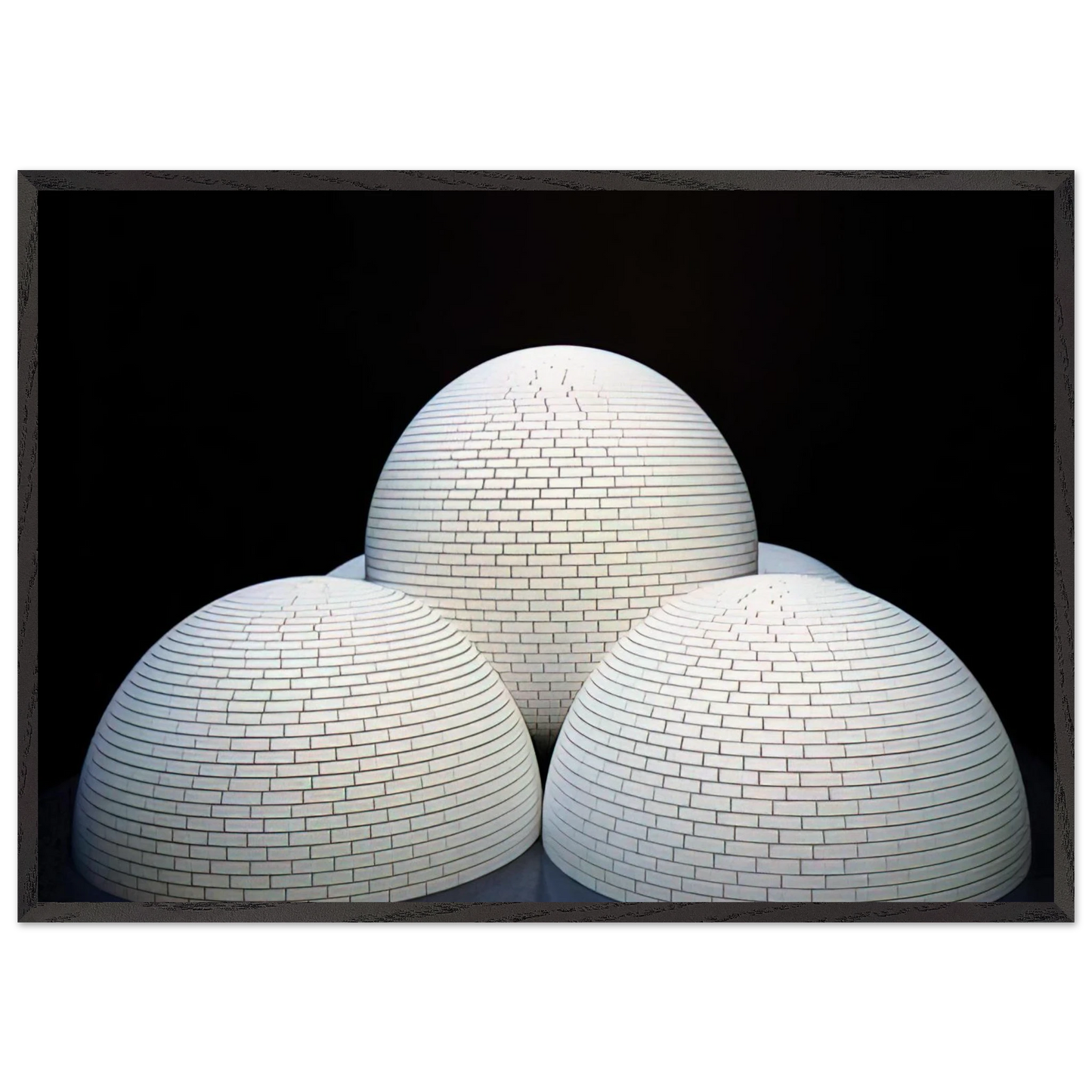 Model for Brick Structure four domes and a sphere - Sol LeWitt 70x100 cm / 28x40 inches Framed Art Print – Black Wooden Frame