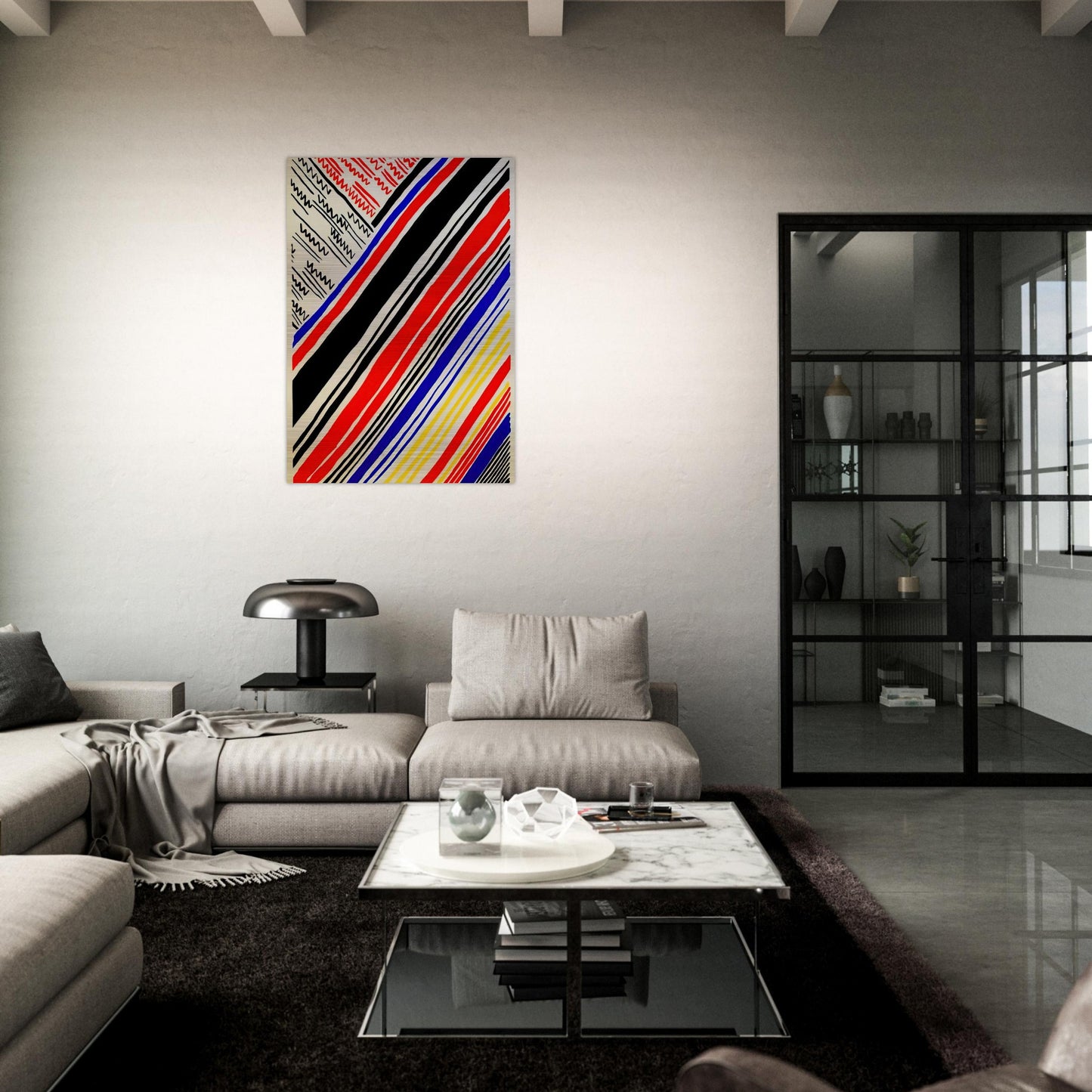 COMPOSITION 11 - Sonia Delaunay Brushed Aluminum Print - 70x100 cm / 28x40 inches | Sonia Delaunay Aluminum Print | Sonia Delaunay Prints