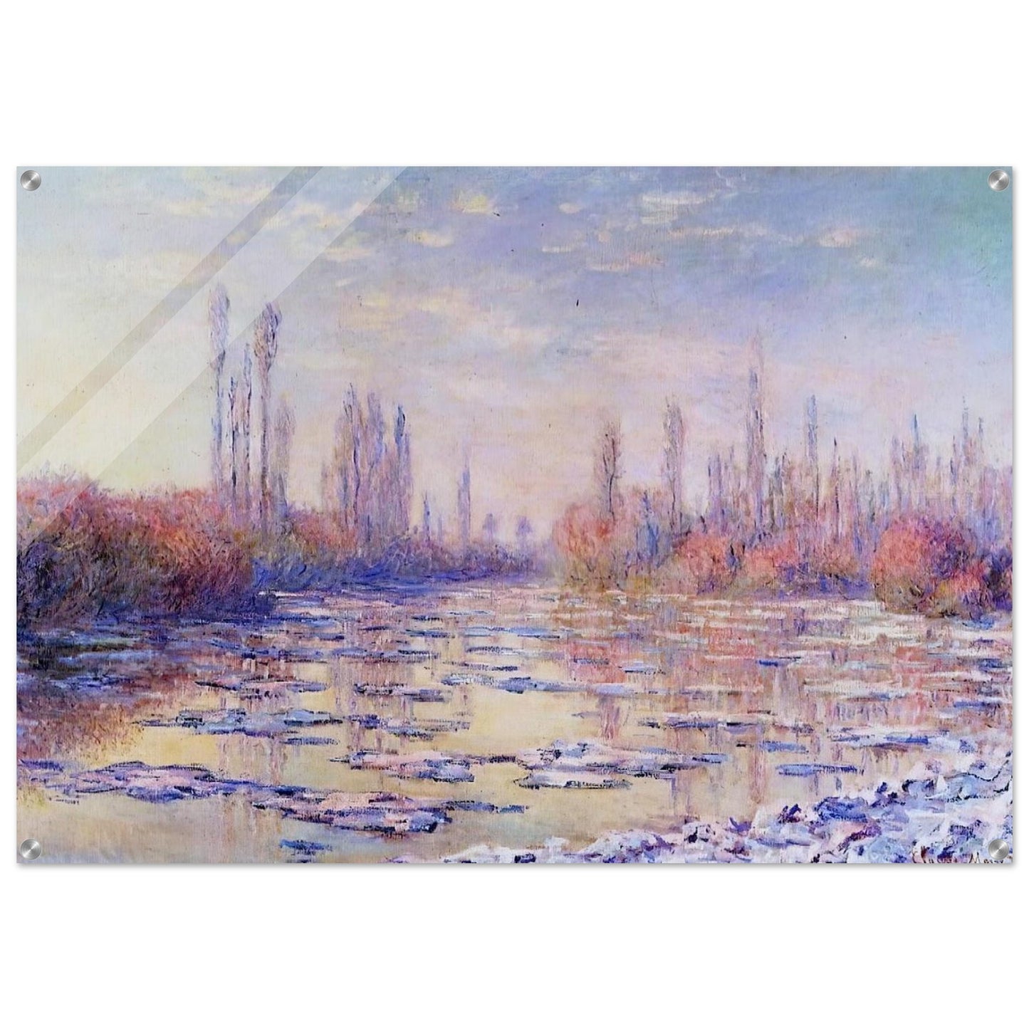 Floating Ice on the Seine - claude monet Acrylic Print - 70x100 cm / 28x40″ inches