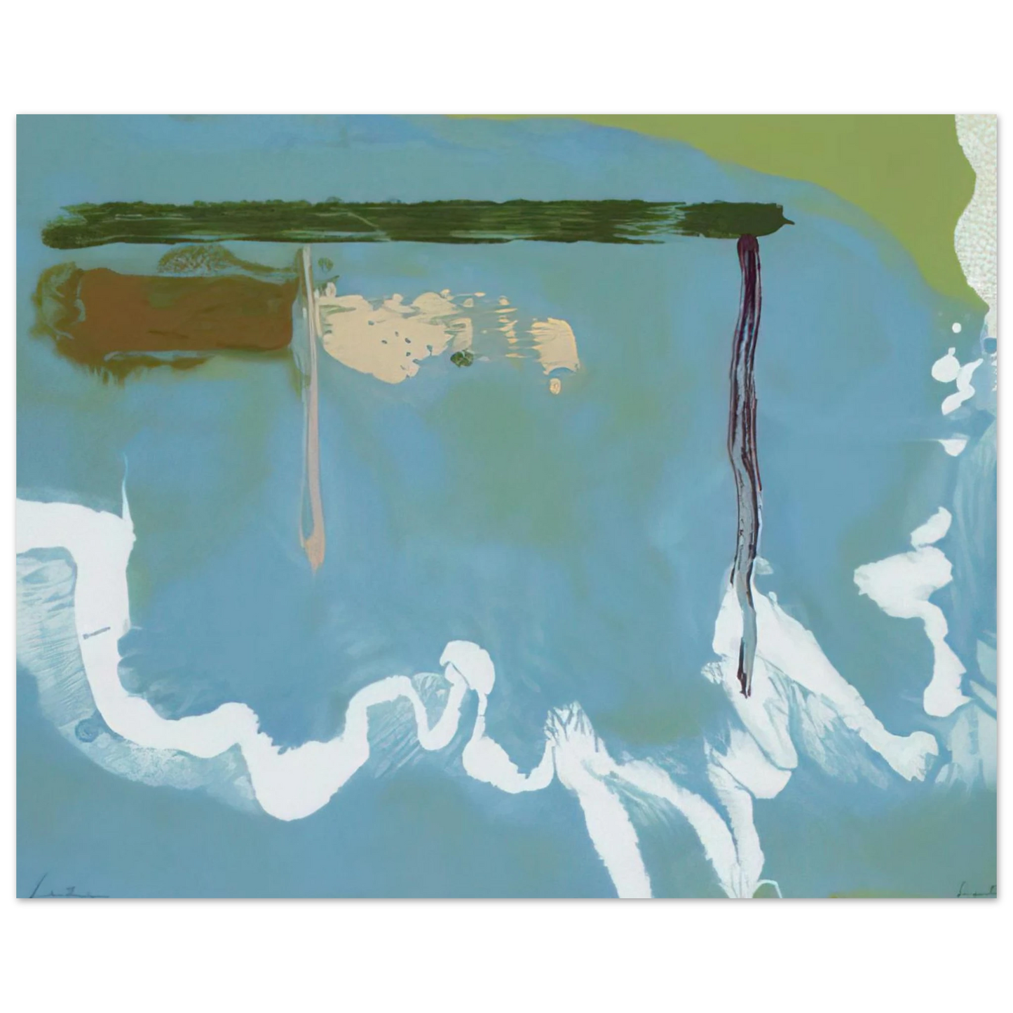 Helen Frankenthaler - Skywriting - 1997 Wall art - A2 (42 x 59.4  cm) - Premium Wooden Framed Poster With Fine Art Paper-canvas - Black frame