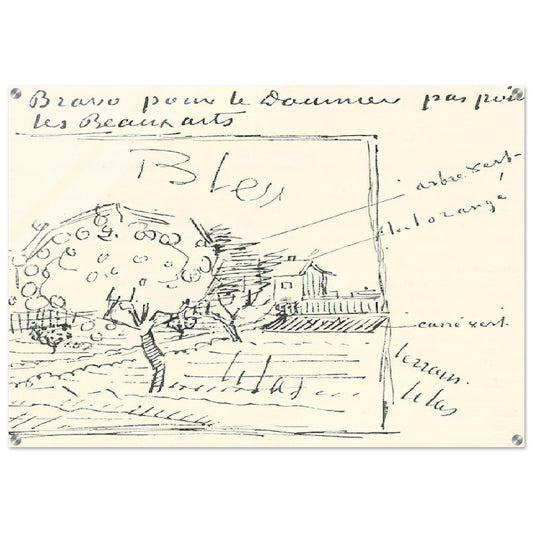 Orchard and House with Orange Roof - Vincent van Gogh Acrylic Print - 70x100 cm / 28x40″ inches | Vincent van Gogh Wall Art | Vincent van Gogh Prints