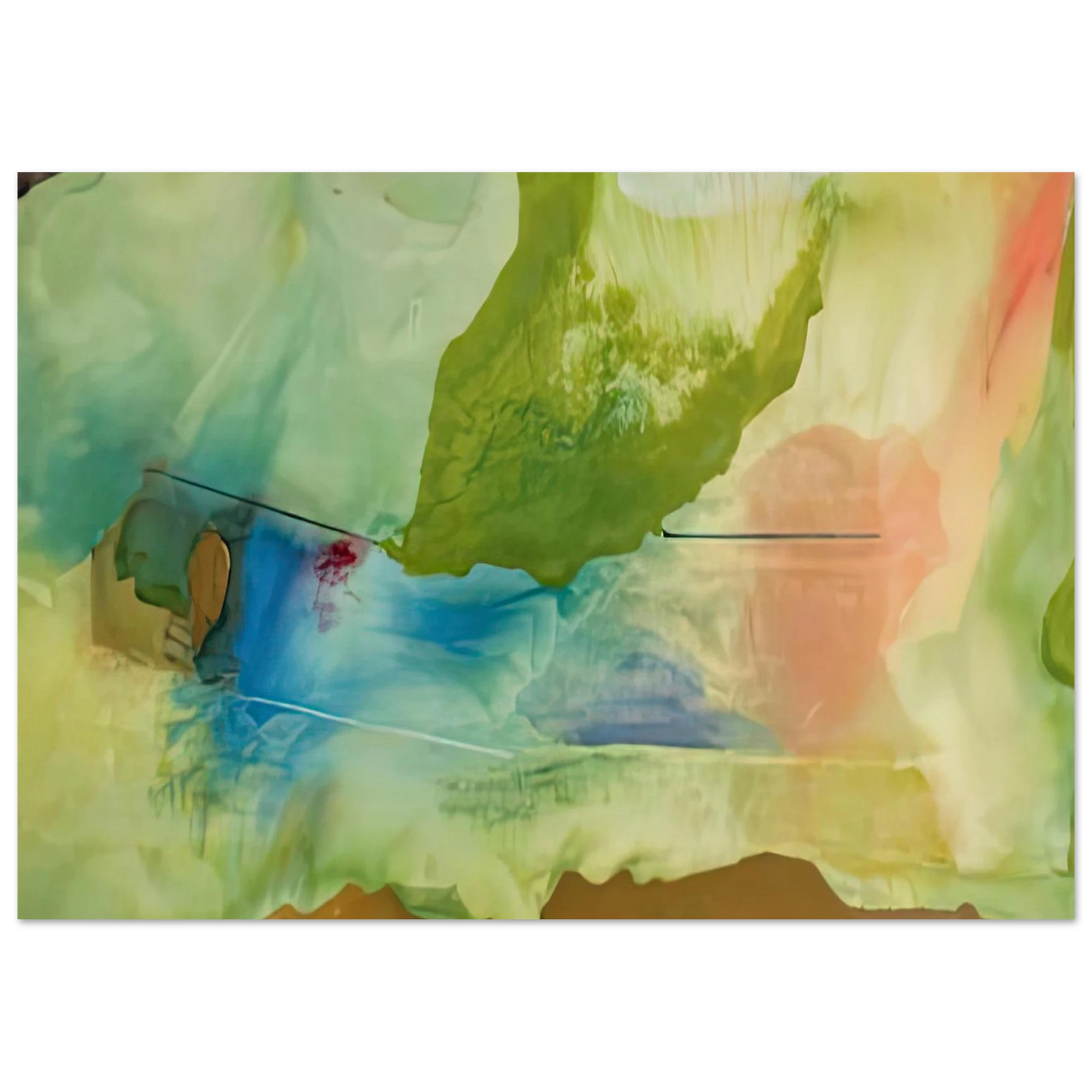 Helen Frankenthaler - Hint from Bassano, 1973- Wall Art - 30x40 cm / 12x16 inches - Premium Wooden Framed Poster With Fine Art Paper-canvas - Wood frame