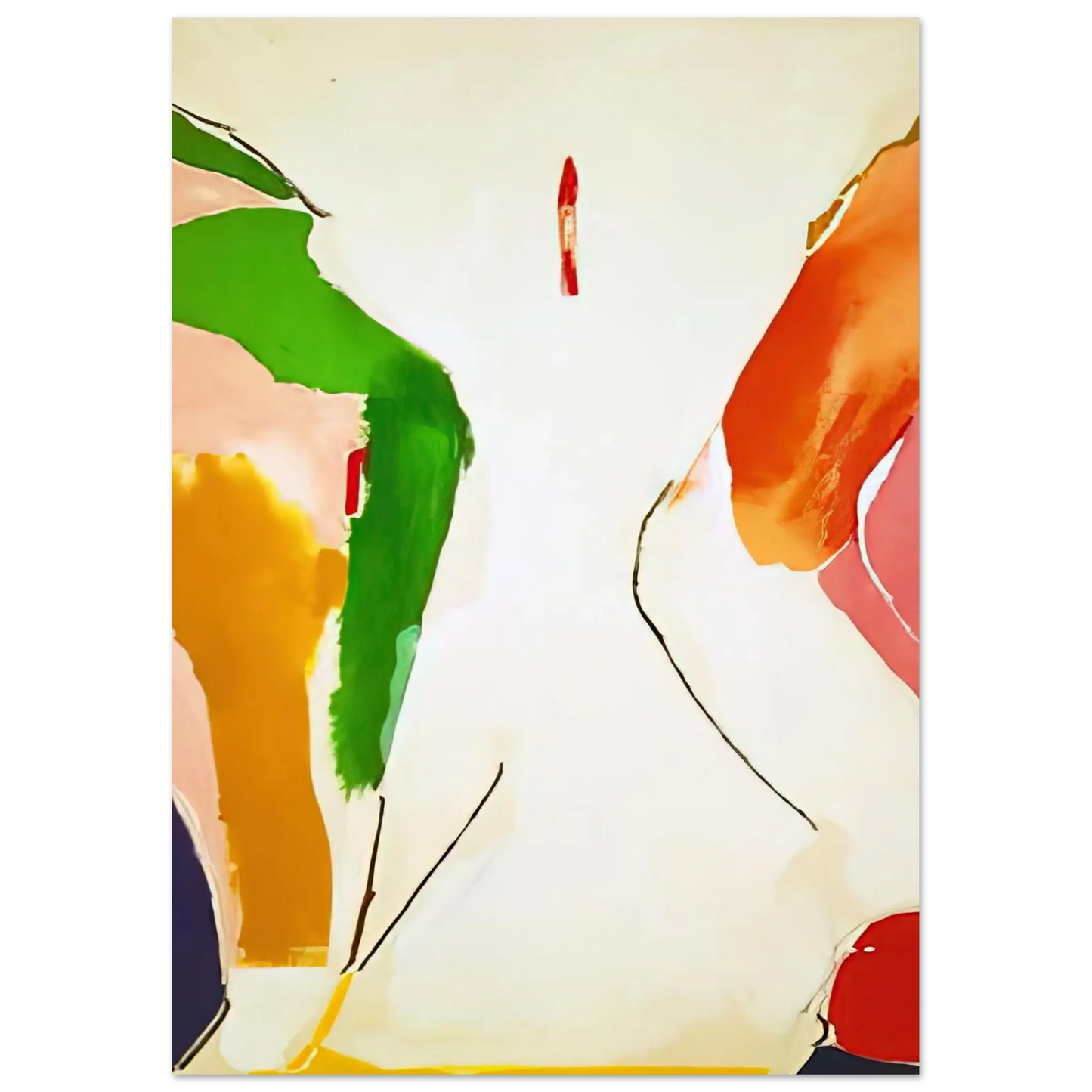 Helen Frankenthaler - Living Edge - 1973 Wall art - 50x70 cm / 20x28 Inches - Premium Wooden Framed Poster With Fine Art Paper - Wood frame