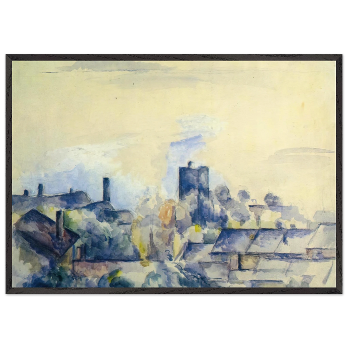 Roofs in LEstaque - Paul Cezanne 70x100 cm / 28x40 inches Framed Art Print – Black Wooden Frame