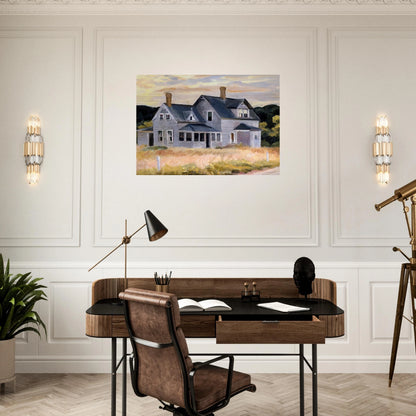 House by a Road - Edward Hopper Brushed Aluminum Print - 70x100 cm / 28x40 inches | Edward Hopper Aluminum Print | Edward Hopper Prints