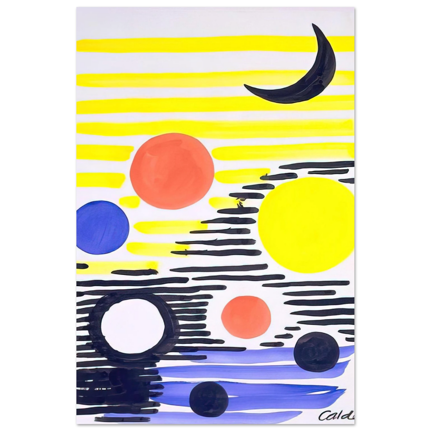 Alexander Calder - 7 CIRCLES ABSTRACT 1966 Fine Art Poster