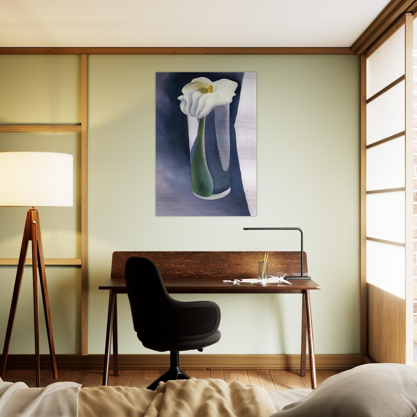 Calla Lily in Tall Glass - Georgia O'Keeffe Brushed Aluminum Print - 70x100 cm / 28x40 inches | Georgia O'Keeffe Aluminum Print | Georgia O'Keeffe Prints