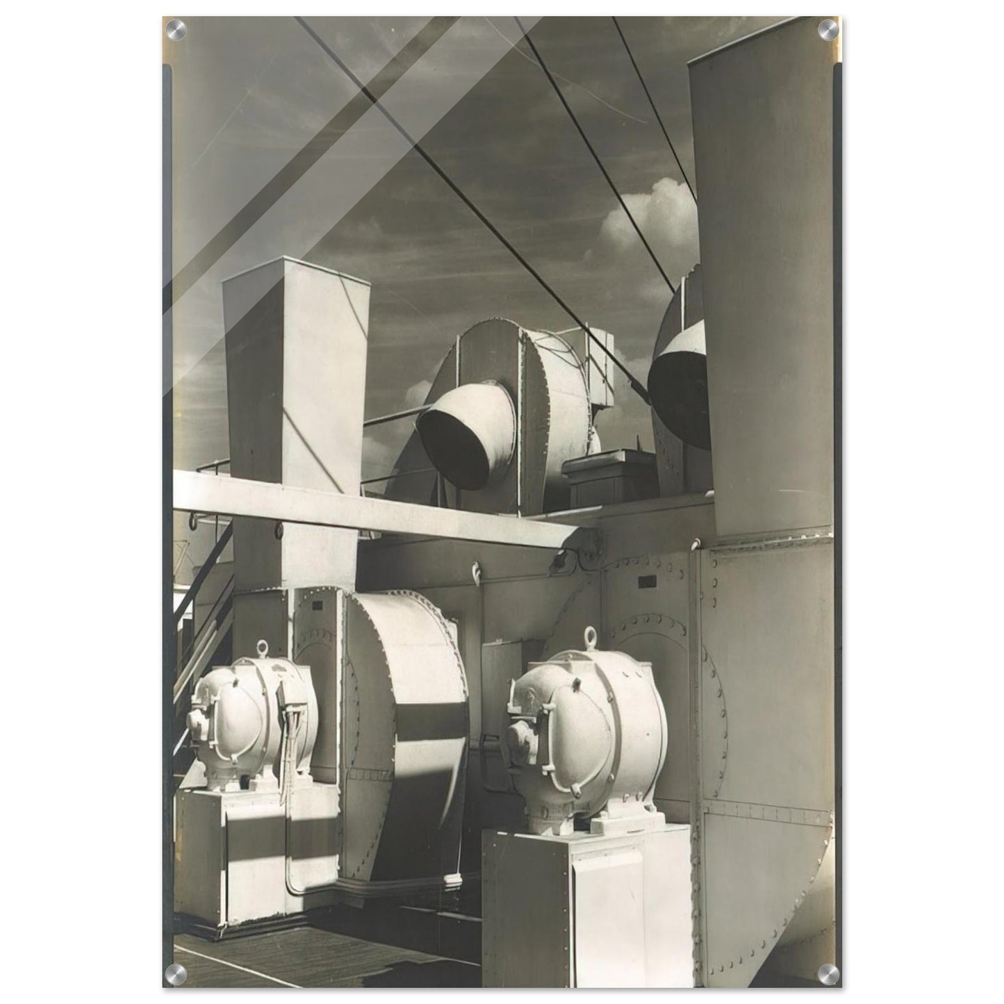 Upper Deck - 1928 - Charles Sheeler Acrylic Print - 70x100 cm / 28x40″ inches | Charles Sheeler Wall Art | Charles Sheeler Prints