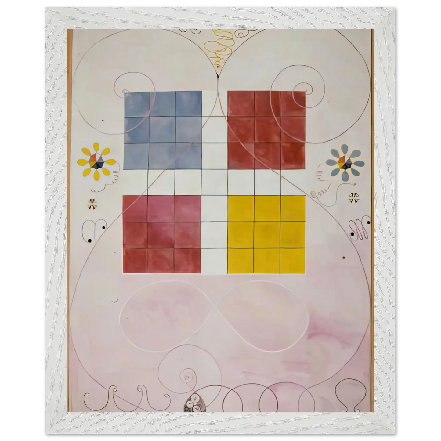 Hilma af Klint - DE TIO ST RSTA N 10 ALDERDOMEN 1907 Wall art - A1 (59.4 x 84.1  cm) - Premium Wooden Framed Poster With Fine Art Paper - Black frame