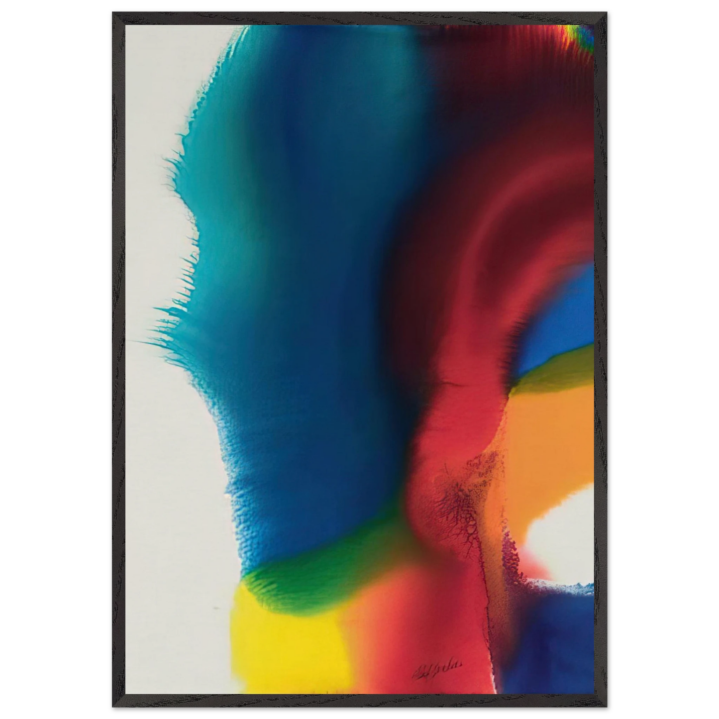 Rainbow Bleed - Paul Jenkins 70x100 cm / 28x40 inches Framed Art Print – Black Wooden Frame