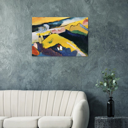 MOUNTAIN LANDSCAPE WITH CHURCH 1910 - Wassily Kandinsky Brushed Aluminum Print - 70x100 cm / 28x40 inches | Wassily Kandinsky Aluminum Print | Wassily Kandinsky Prints