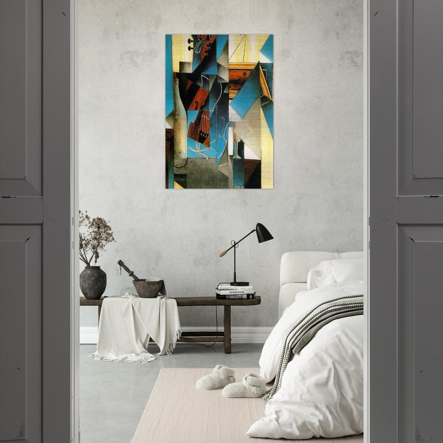 VIOLIN AND PRINT 1913 - Juan Gris Brushed Aluminum Print - 70x100 cm / 28x40 inches | Juan Gris Aluminum Print | Juan Gris Prints