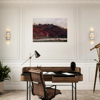 The Village of La Coche-Blond, Evening - claude monet Brushed Aluminum Print - 70x100 cm / 28x40 inches | claude monet Aluminum Print | claude monet Prints