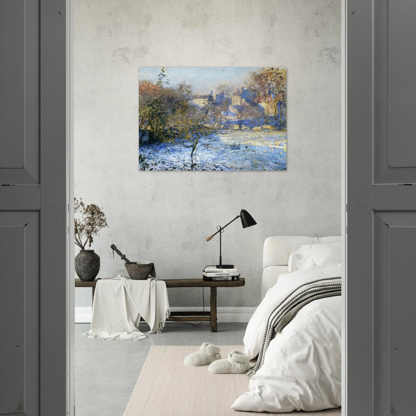Frost - claude monet Brushed Aluminum Print - 70x100 cm / 28x40 inches | claude monet Aluminum Print | claude monet Prints
