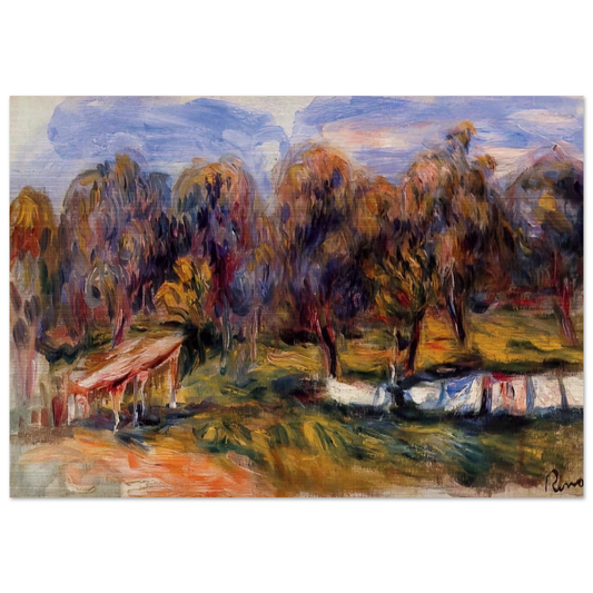 Landscape with Orchard - Pierre-Auguste Renoir Brushed Aluminum Print - 70x100 cm / 28x40 inches | Pierre-Auguste Renoir Aluminum Print | Pierre-Auguste Renoir Prints