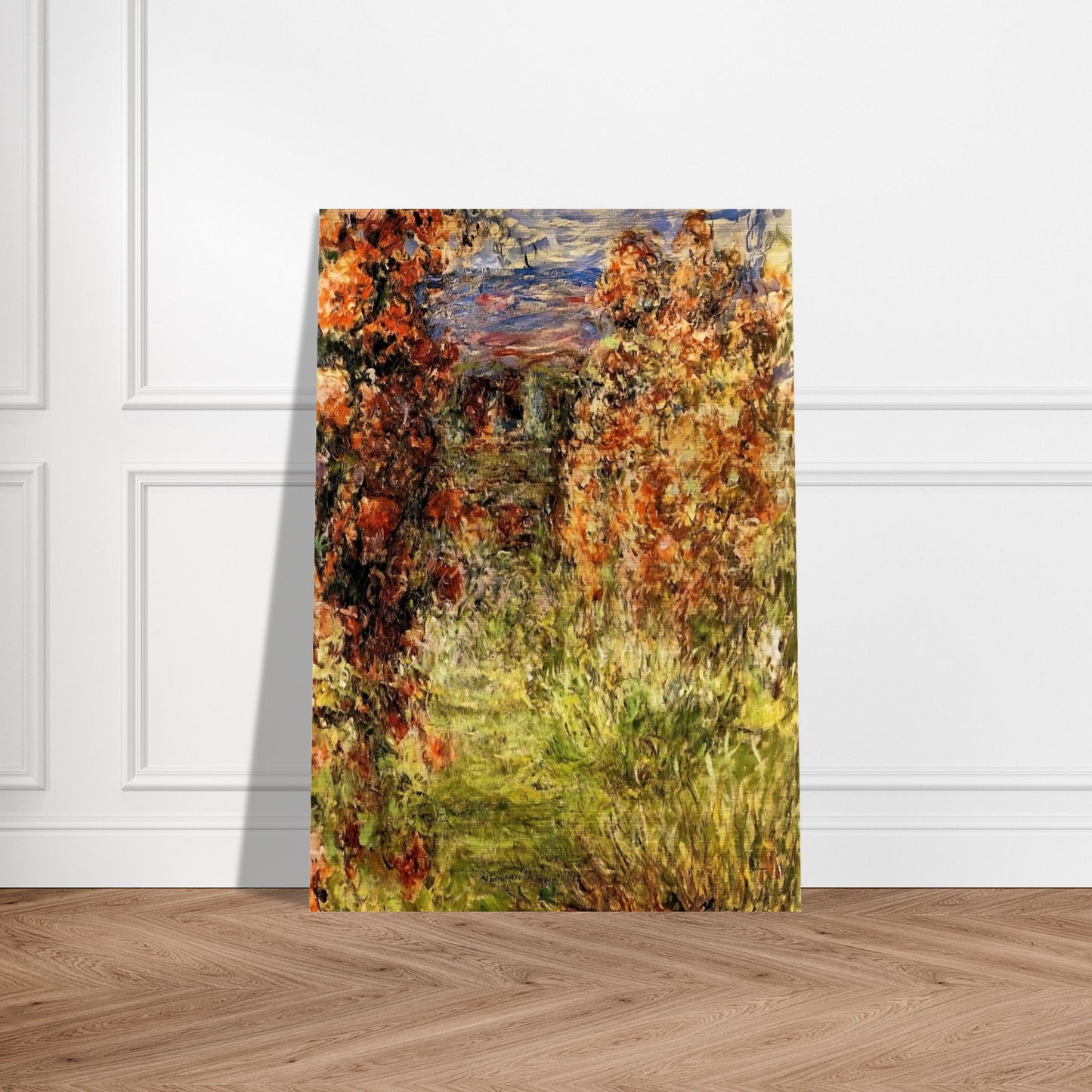 The House among the Roses 2 - claude monet Brushed Aluminum Print - 70x100 cm / 28x40 inches | claude monet Aluminum Print | claude monet Prints