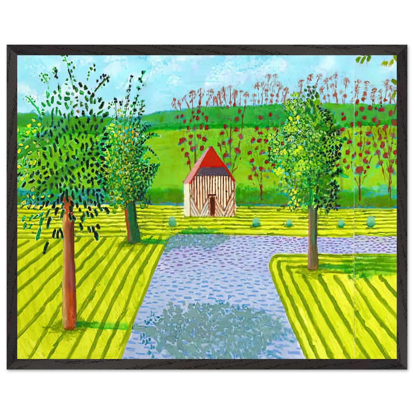 David Hockney - David Hockney Wall art - 15x20 cm / 6x8 Inches - Premium Wooden Framed Poster With Fine Art Paper - White frame