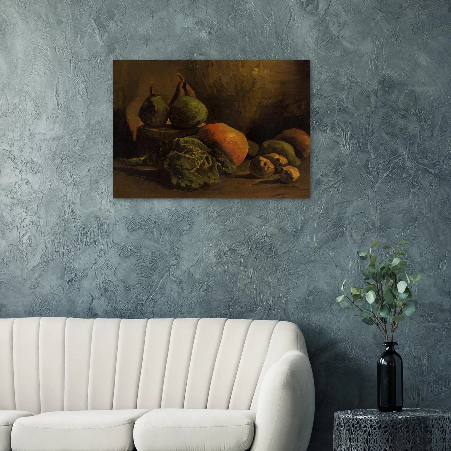 Still Life with Vegetables and Fruit - Vincent van Gogh Brushed Aluminum Print - 70x100 cm / 28x40 inches | Vincent van Gogh Aluminum Print | Vincent van Gogh Prints