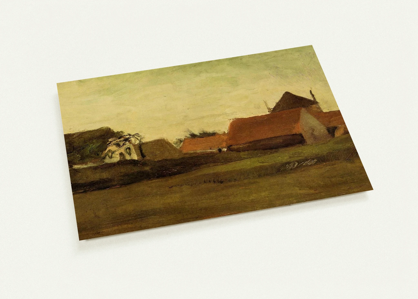 Farmhouses in Loosduinen near The Hague at Twilight By Vincent van Gogh Pack of 10 Post Cards | Vincent van Gogh Post Cards | A6 (10.5 x 14.8 cm) - 4.1 x 5.8 inches