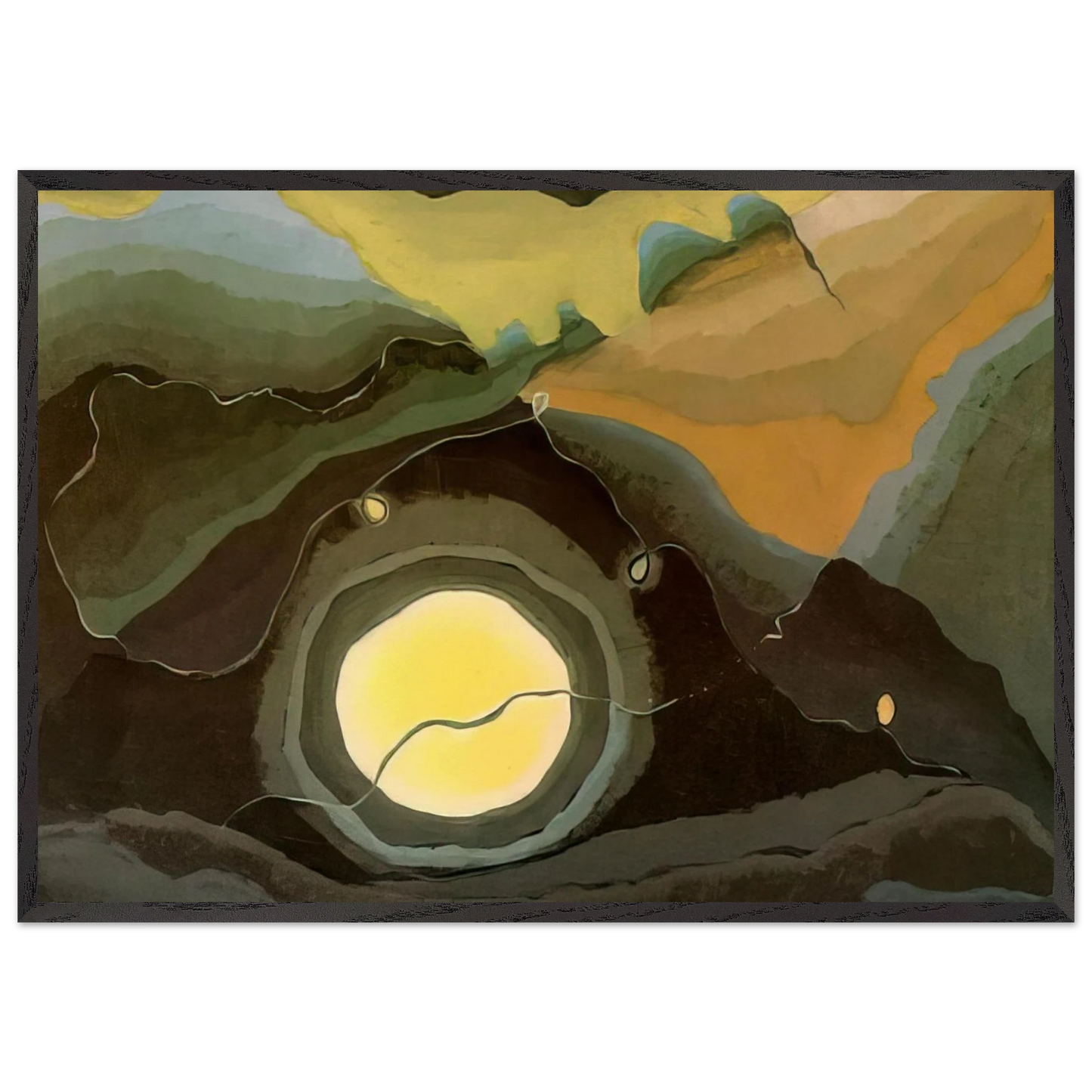 Me and the Moon - 1937 - Arthur Dove 70x100 cm / 28x40 inches Framed Art Print – Black Wooden Frame